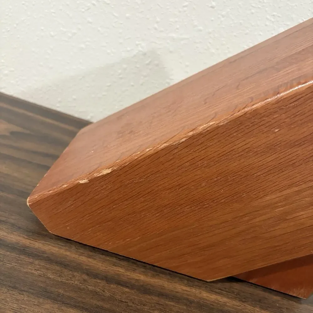 Cutco Homemaker Solid Honey Oak Wood 10-Slot Knife Block Made In USA 8 x 10 x 5